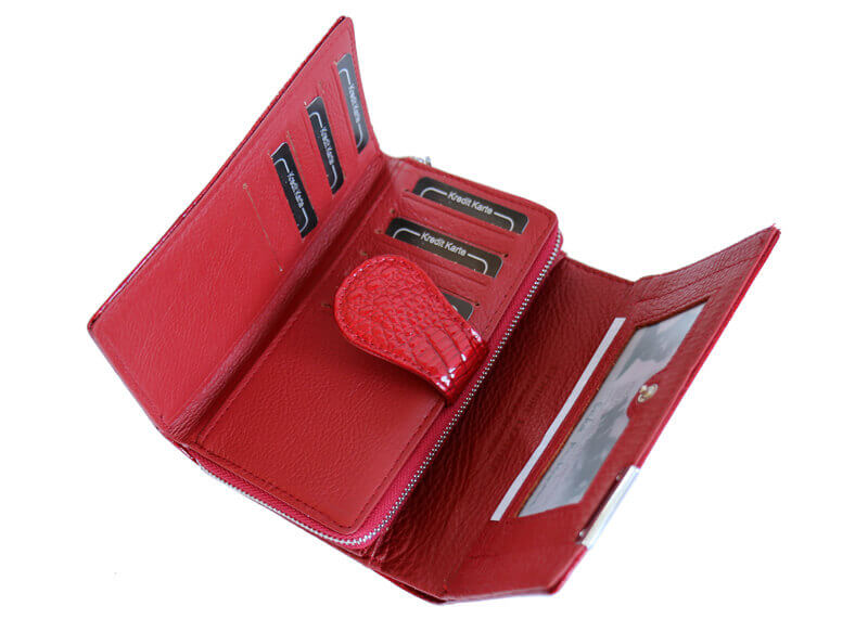 Kožená dámska červená peňaženka Jennifer Jones 6372