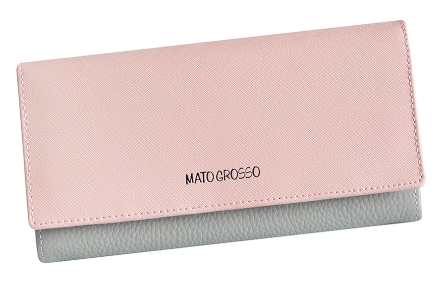 Detail produktu Ružovo-sivá kožená peňaženka Mato Grosso 