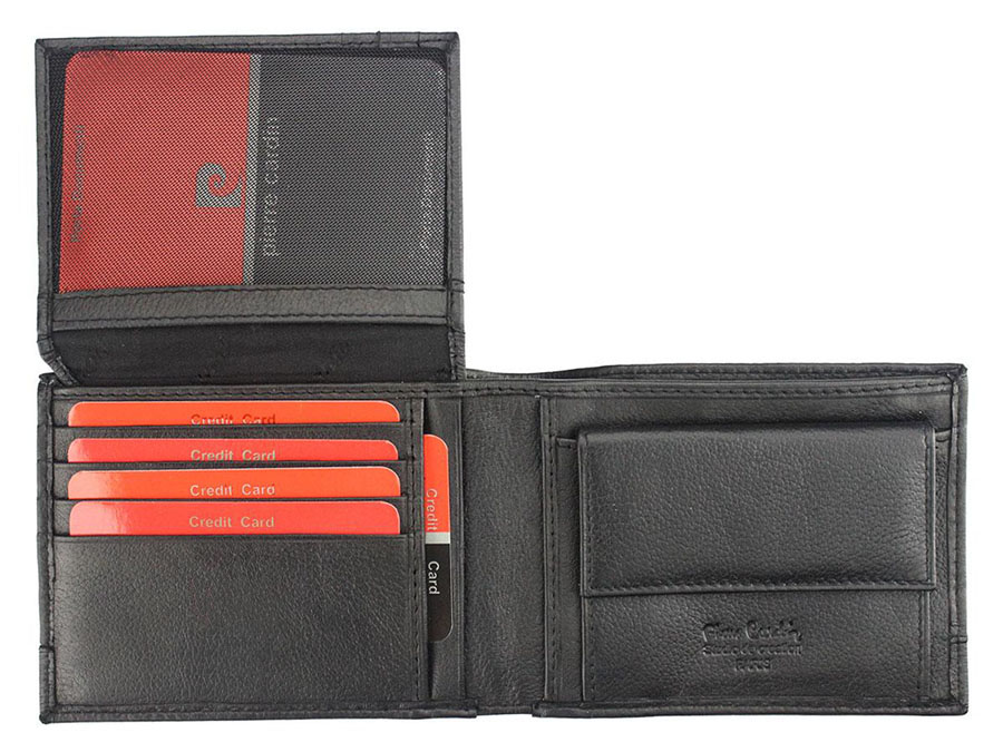 Čierna jednoduchá pánska kožená peňaženka Pierre Cardin L338806