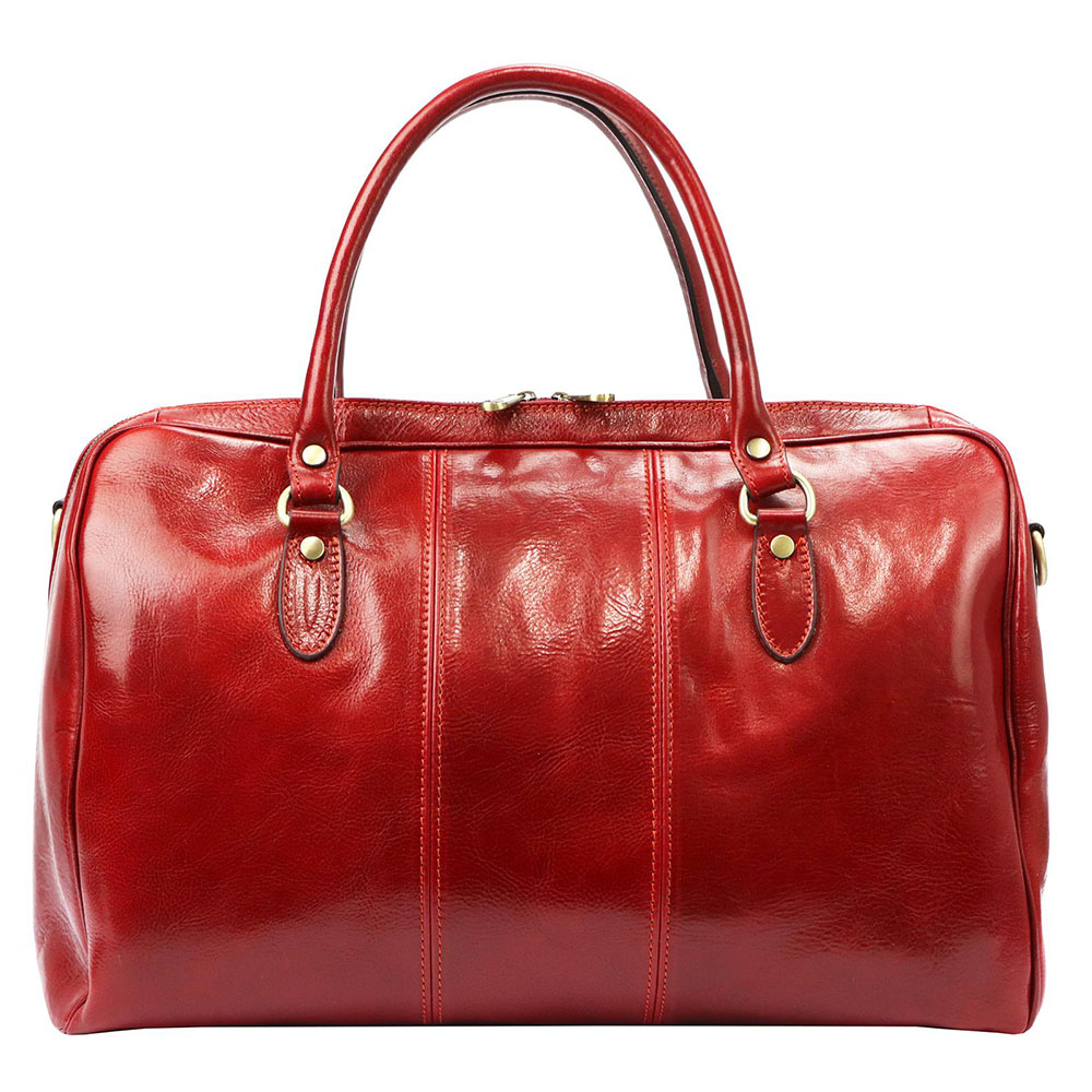 Detail produktu Stredná červená kožená cestovná taška Gregorio