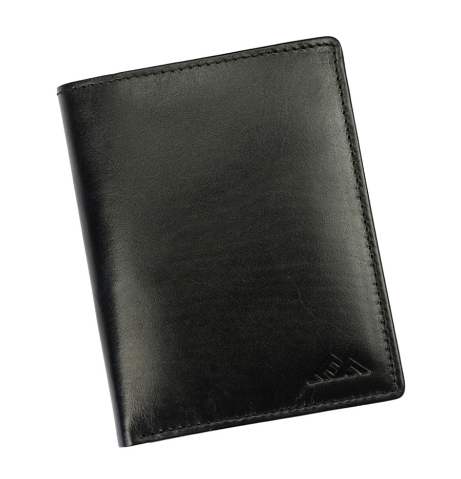 Detail produktu Jednoduchá čierna pánska kožená peňaženka na výšku El Forrest