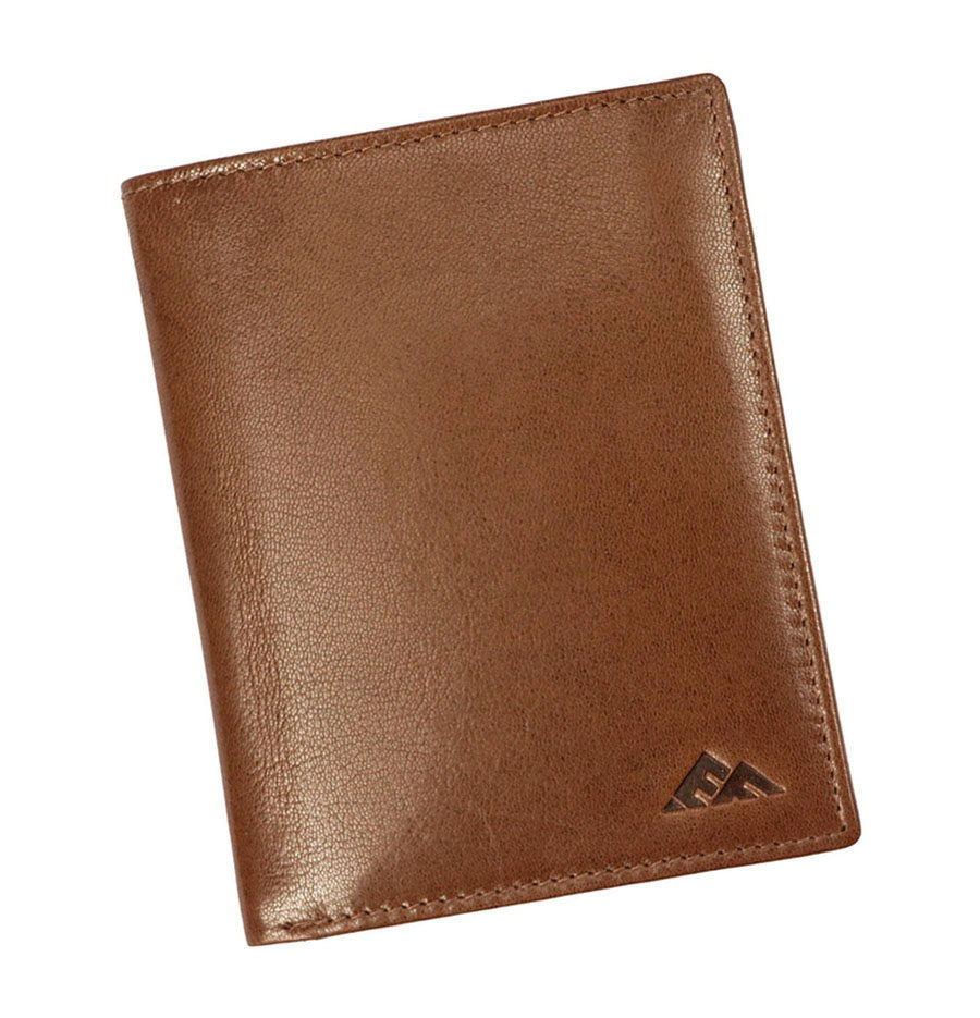 Jednoduchá hnedá pánska kožená peňaženka na výšku El Forrest