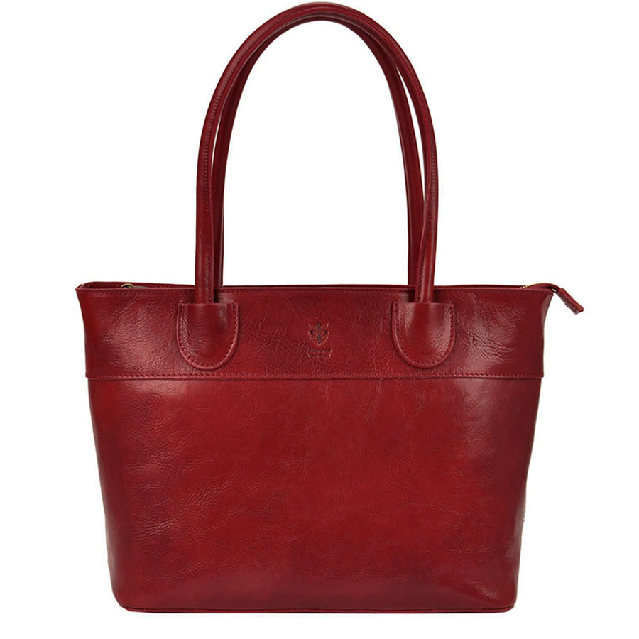 Detail produktu Tmavočervená kožená kabelka Florence