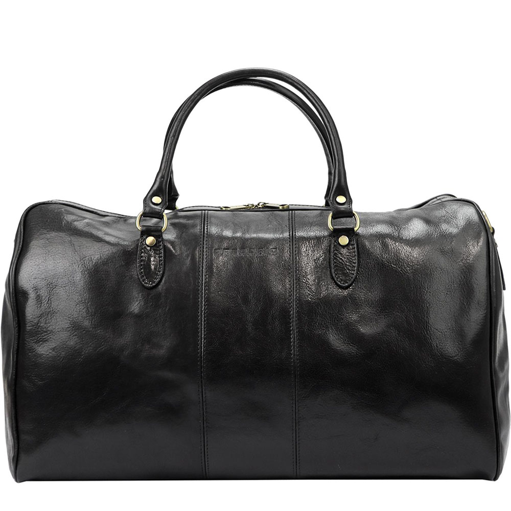 Detail produktu Väčšia čierna pánska kožená cestovná taška Gregorio