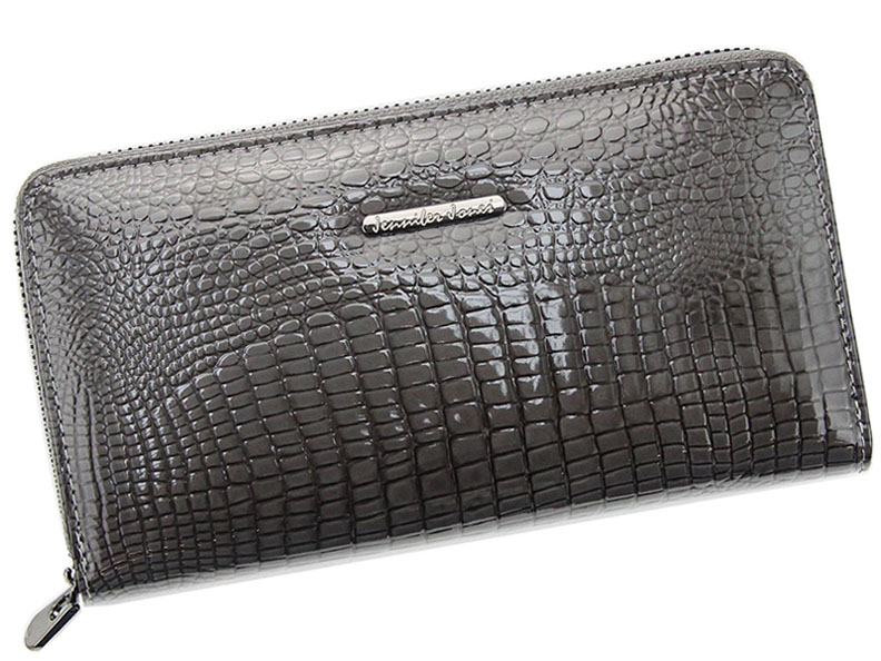 Detail produktu Veľká sivá kožená peňaženka na zips Jennifer Jones 5247