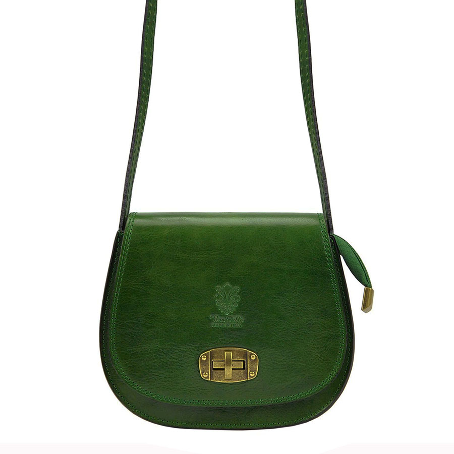 Zelená kožená elegantná crossbody kabelka Gregorio