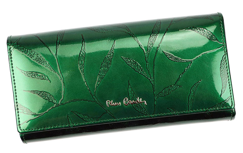 Zelená dámska lakovaná kožená peňaženka Pierre Cardin