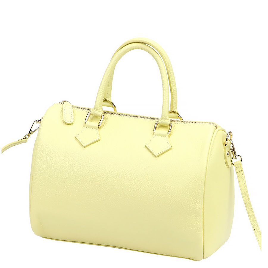 Kožená žltá talianska kabelka do ruky